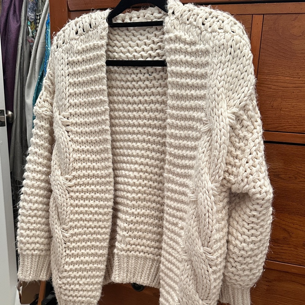 Dreamers Cream Chunky Knit Cardigan